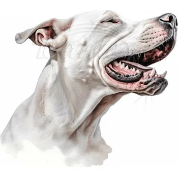 Textilní nažehlovací páska Dante Nažehlovačka Argentinská doga hlava - 12 x 11 cm