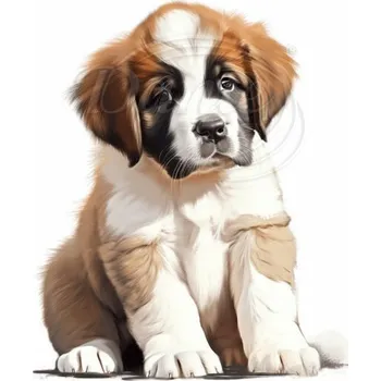 Textilní nažehlovací páska Dante Nažehlovačka Bernardýn štěně - 12 x 12 cm