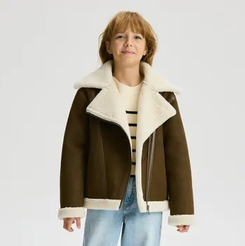 Dívčí bunda Reserved - Bunda s imitací kožešiny - hnědá - 234EX-88X - 234EX-88X-152