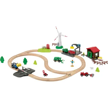 Vláček a vláčkodráha lupilu® Dřevěná železnice Hasiči / Osobní vlak / Život na statku (život na statku)