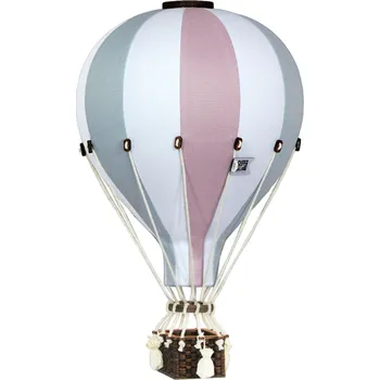 Dekorace do dětského pokoje Superballoon Dekorační závěsný balón - šedo-bílo-růžový Velikost balonku: M - 33cm x 20cm