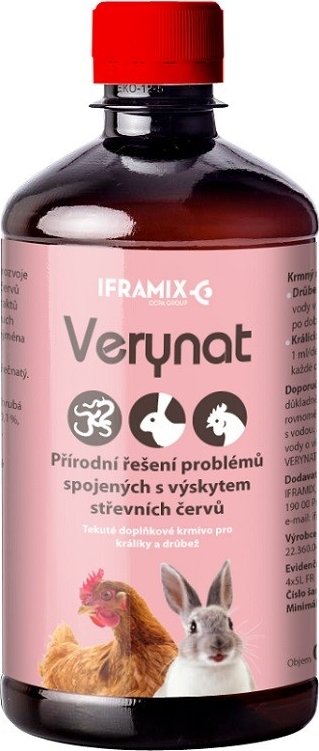 Mikrop Verynat 500 ml pro redukci střevních červů - hlístic, tasemnic u drůbeže a králíků