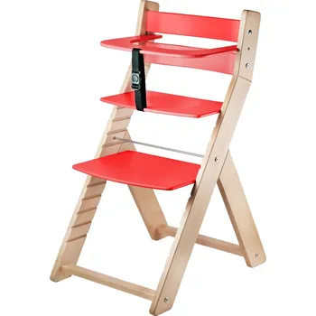 Jídelní židle WOOD PARTNER Rostoucí židle LUCA Barva: natur lak/červená +AKCE + DOPRAVA ZDARMA + SKLADEM