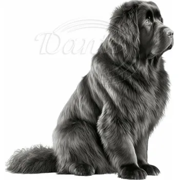 Textilní nažehlovací páska Dante Nažehlovačka Novofundlandský pes - 11 x 12 cm