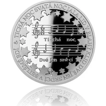 Česká mincovna Stříbrná medaile Vánoční koleda Tichá noc 2018 13 g