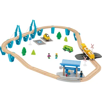 Vláček a vláčkodráha lupilu® Dřevěná železnice Hasiči / Osobní vlak / Život na statku (osobní vlak)