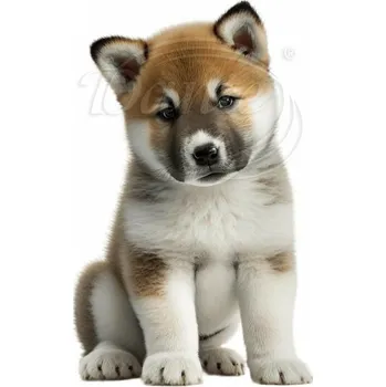 Textilní nažehlovací páska Dante Nažehlovačka Akita Inu štěně - 4 x 6 cm