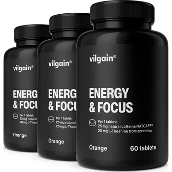 Vilgain Energy & Focus Tabs – 3x pomeranč 60 tablet