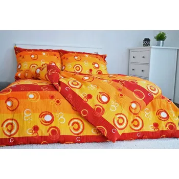 Povlečení TOTÁLNÍ MASAKR CEN! Luxusní francouzské bavlněné KREPOVÉ povlečení DELUXE DUO 200×220 cm - BUBLINY ORANŽOVÉ