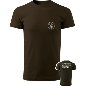 Pánské tričko Tričko 73. tankový prapor - LEOPARD 2A4 - hnědá