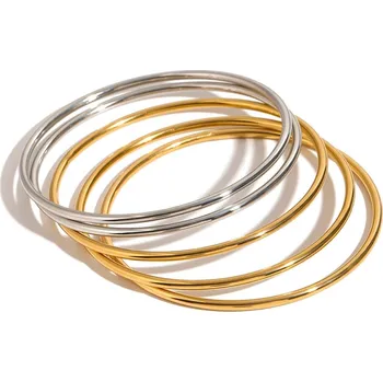 Náramek ELENYS BANGLE DUO – kombinovaná sada náramků 18K zlato & ocel Délka náramku: Průměr 6 cm / obvod cca 18,8 cm