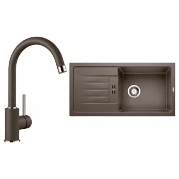 Granitový dřez Blanco Set 11-D 25 Favum XL 6 S Kávová + Mida Kávová