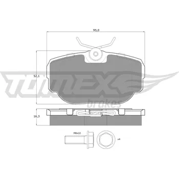 Brzdová destička Sada brzdových destiček, kotoučová brzda TOMEX Brakes 15-59