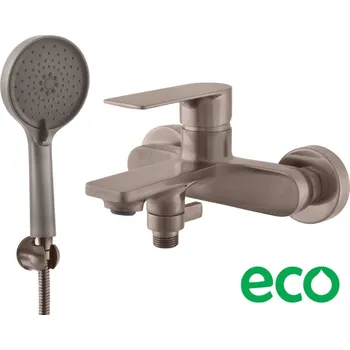 Vanová baterie RAV SLEZÁK Nil se sprchovým setem 150 mm kartáčovaná metal grey NL154.5/1MGK