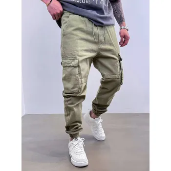 Pánské džíny 2Y Premium Khaki jogger fit džíny VELOCITY Velikost: 32