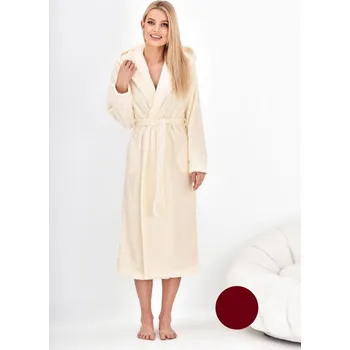 Dámské oblečení L&L župan dámský 2594 - bordová, S (Bavlněný župan dámský)