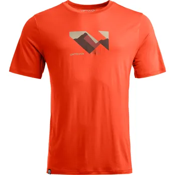 Pánské tričko Pánské Tričko Ortovox 140 Cool Landscape T-shirt Men's Barva: Hot Orange, Velikost: XL