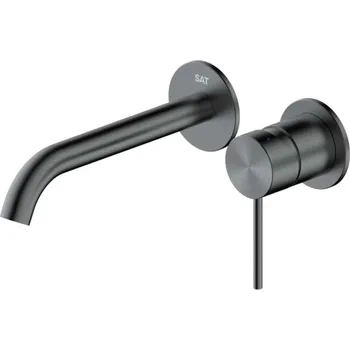 Vodovodní baterie Umyvadlová baterie SAT Aurum včetně podomítkového tělesa broušený gun metal SATBAUR101BGM
