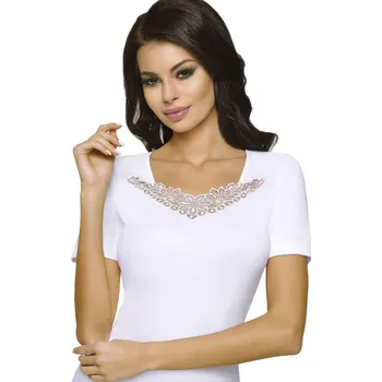 Dámská halenka Emili tričko Flora - bílá, L (Dámské tričko)