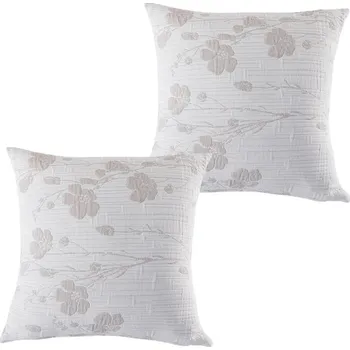 Dekorativní polštářek Sada 2 ks povlaků na polštářky SOFIA béžová 40 x 40 cm