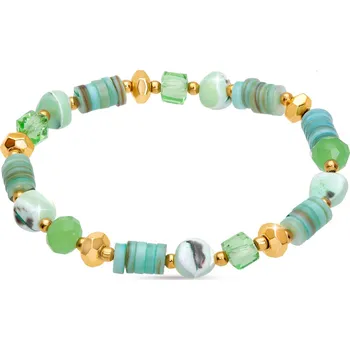 Náramek biju Korálkový náramek z chirurgické oceli zelené barvy 2002534-1