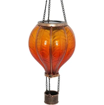 Závěsný, červený balón 46,5 cm, LED / solární