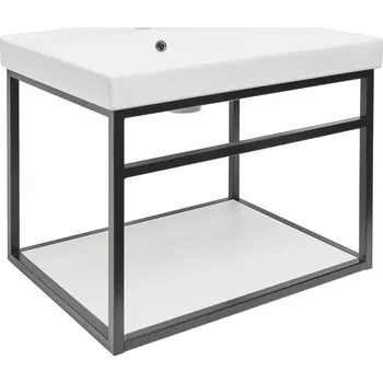 Koupelnový nábytek Konstrukce s umyvadlem Naturel Industrial 59x45x45 cm černá mat KONZOLEUM60BU1