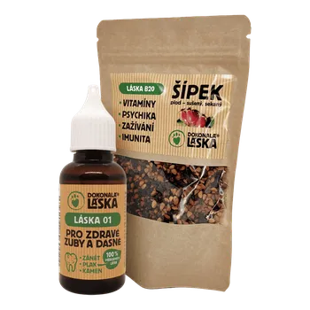 Péče o psí chrup Dokonalá Láska Zvýhodněný set Láska 01 a Láska B20 - Zuby a dásně - Posílená péče