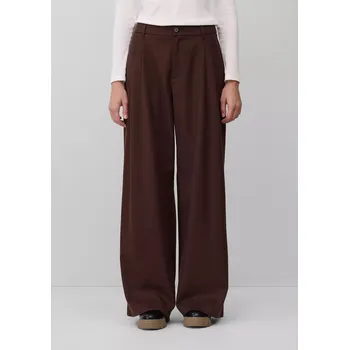 Dámské kalhoty s.Oliver široké flanelové kalhoty čokoládové Velikost: 40