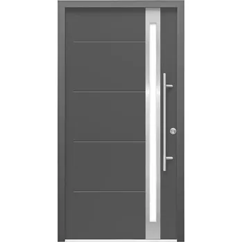 Vchodové dveře SplenDoor Vchodové dveře Thermodoor PLUS SP30A, 90 P, rozměr vč. zárubně: 1000 × 2100 mm, ocel, pravé, antracit, prosklené SP30-A-1000X2100-P-W-PLUS