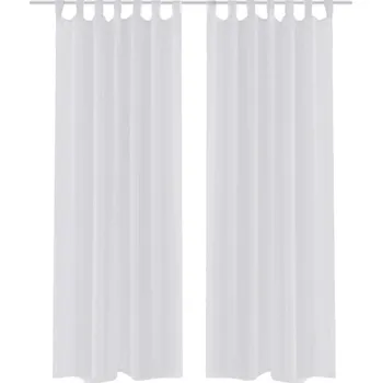 vidaXL Bílé průsvitné závěsy - 2 ks - 140 x 225 cm