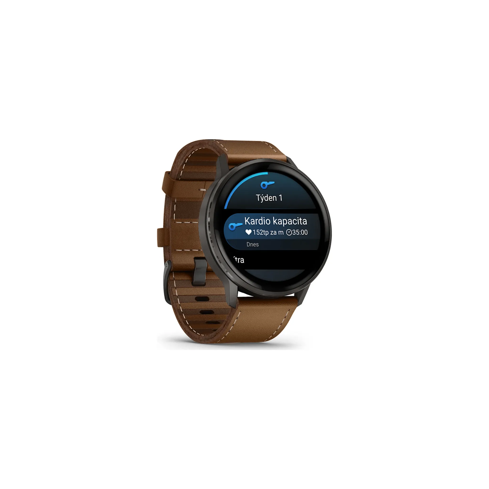 Fotografie 3 - Chytré hodinky Garmin Venu 4 45 mm Slate/Black + Brown kožený řemínek