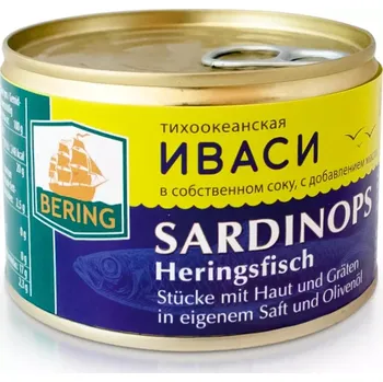 konzervovaná ryba Sardinka Ivasi v pôvodnom stave 245g Bering