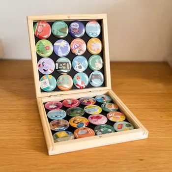 Magnetická kreslící tabulka Dřevěná krabička na magnetky