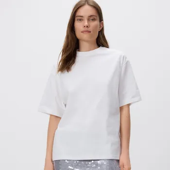 Dámské tričko Reserved - Bavlněné oversize tričko - bílá - ZR418-00X - ZR418-00X-L