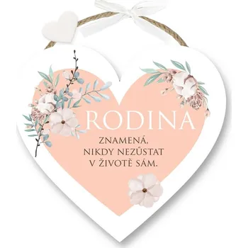 Obraz Nekupto Dárková cedulka srdce závěsné - Rodina znamená..