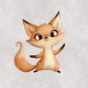 Teplákovina Liška sladká šedá, panel (E) (Panely a ladící metráž)