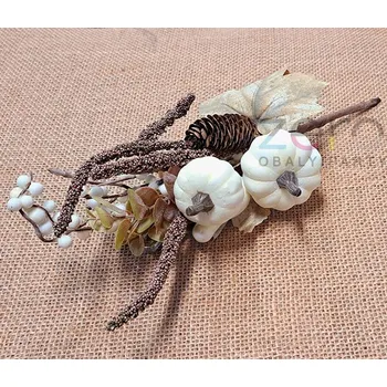 Větvička podzim s dýněmi 33 cm - barevná