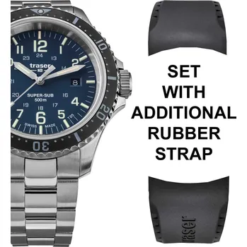 Traser H3 109373 P67 T25 SuperSub set blue 46 mm diver 50ATM