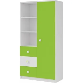 regál Idzczak Regál Domino D5 bílý mat + zelená - SKLADEM 1 ks