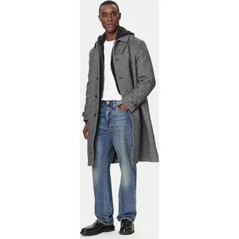 Dámský kabát Calvin Klein Vlněný kabát LV04LD510G Šedá Regular Fit XXL