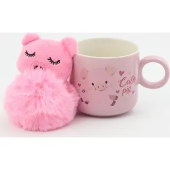 Sinsay - Keramický hrnek s plyšákem - pastelová růžová - 759FM-03X - 759FM-03X-ONE