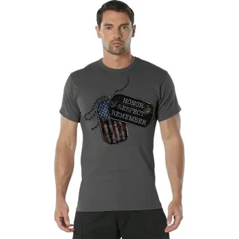 Tričko Honor Respect Remember, Rothco, Charcoal Grey, XL