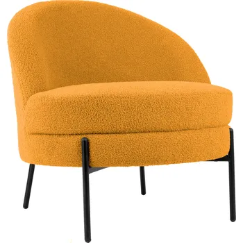 Křeslo Židle Noble teddy curl okrově žlutá Leitmotiv