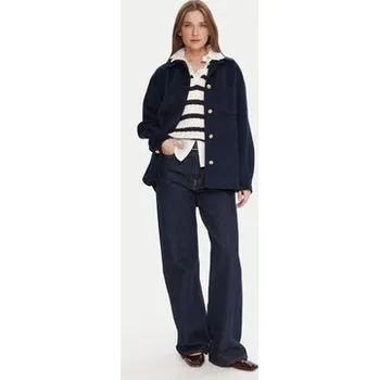 Dámský kabát Tommy Hilfiger Vlněný kabát WW0WW46558 Tmavomodrá Relaxed Fit 40