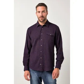 Pánská košile JP1880, Plus size Flanelová košile JP1880, dlouhé rukávy, Kent límeček, Modern střih, do 8XL pro plnoštíhlé nadměrná velikost, 842431120-1907, nachový, 8XL, Plus size oblečení, Oblečení pro vysoké muže, Nadměrné velikosti, Oblečení pro plnoštíhlé.