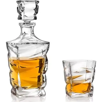 Sklenice Crystal Bohemia ZIG ZAG whisky set (1+6)