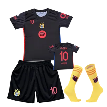Fotbal Numberoplus Dětský fotbalový dres + fotbalové ponožky RJM Barcelona Black - Leo Messi MJ10 Velikost: 10-let (vel.134)