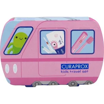 Zubní kartáček Curaprox Travel set KIDS růžový