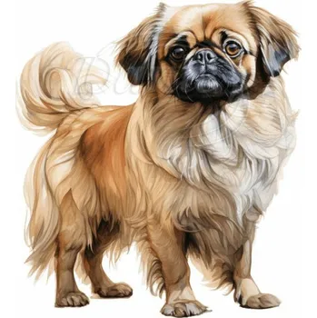 Textilní nažehlovací páska Dante Nažehlovačka Pekingský psík - 11 x 12 cm